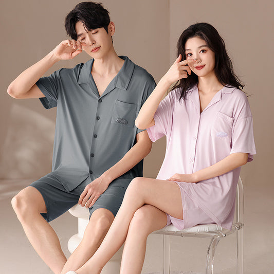 Summer Couple Pajamas - Matching Comfy Short-sleeve