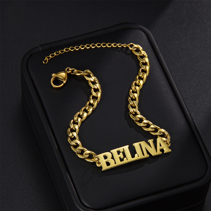 Thick Chain Personal Name Bracelet