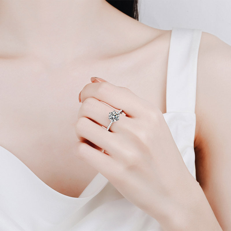 2 Carats Moissanite Halo Diamond Ring for Women