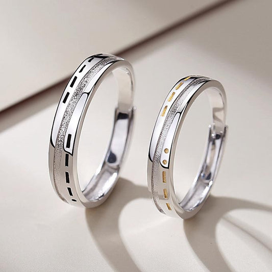 Custom Morse Code Wedding Bands for 2