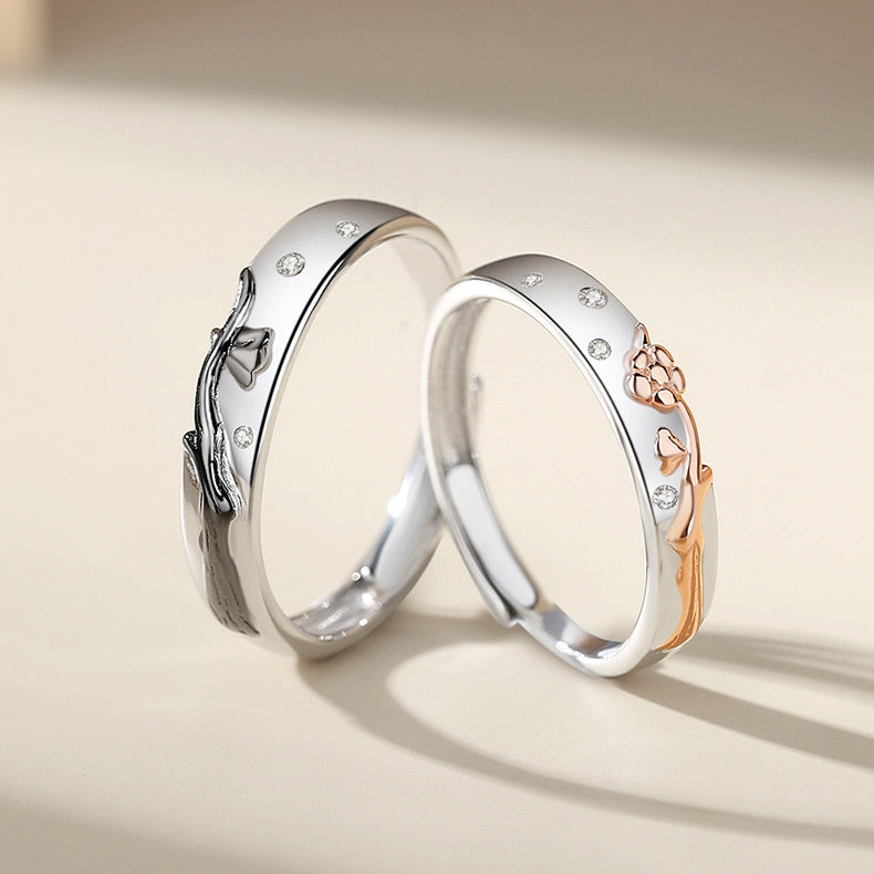 Engraved Matching Engagement Rings for Couples