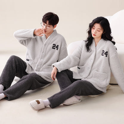 Boyfriend and Girlfriend Matching Flannel PJs Set