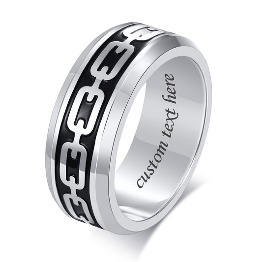 Mens Simple Ring with Engraving