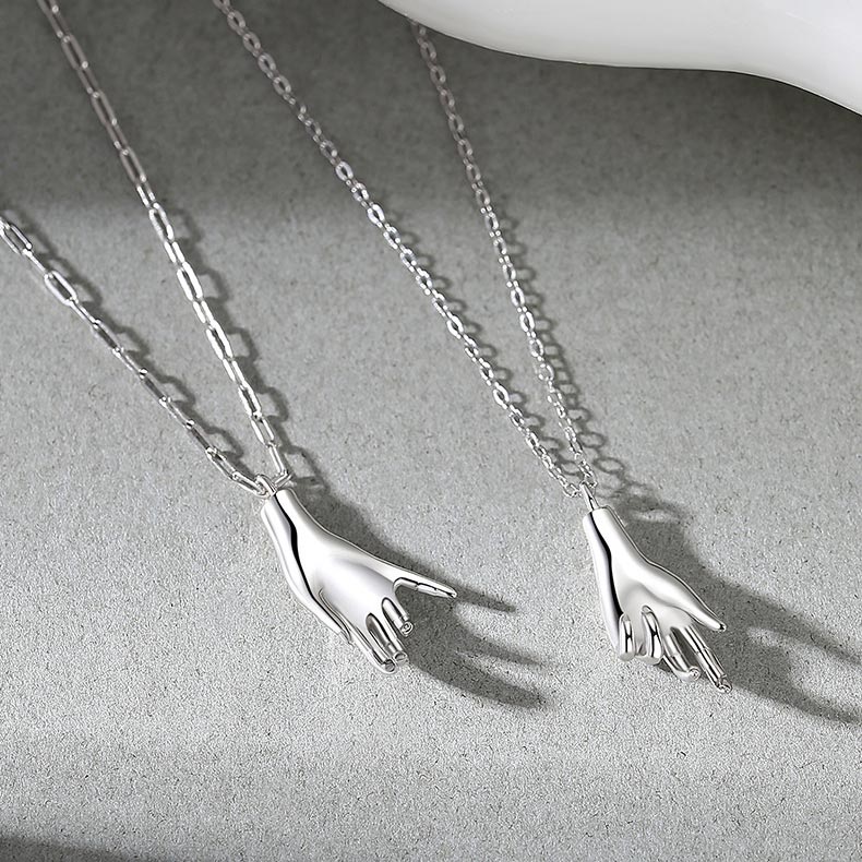 Holding Hands Promise Necklaces Set for 2