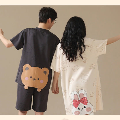 Comfortable Summer Sleepwear for Couples 100% Cotton