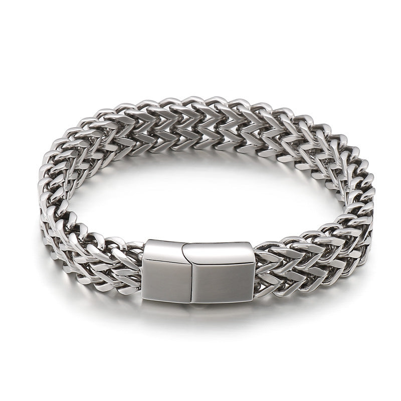 Personalized Braided Bracelet for Men 22cm Stainless Steel