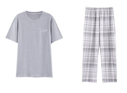 Matching Pair of Couple Summer Pajamas Set 100% Cotton