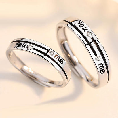 You Me Couple Wedding Bands Set for 2