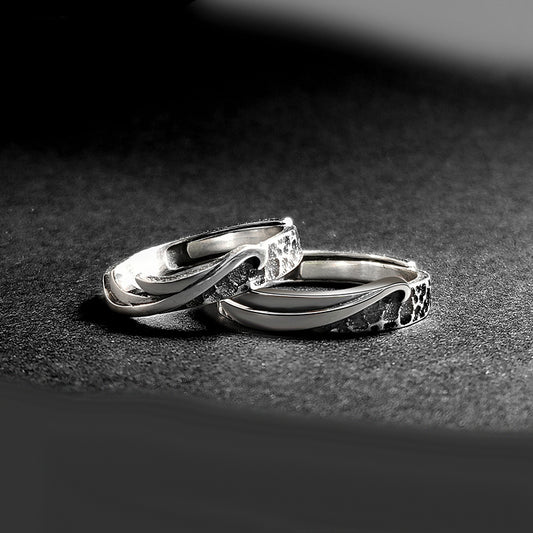 Engravable Vintage Style Matching Wedding Bands Set