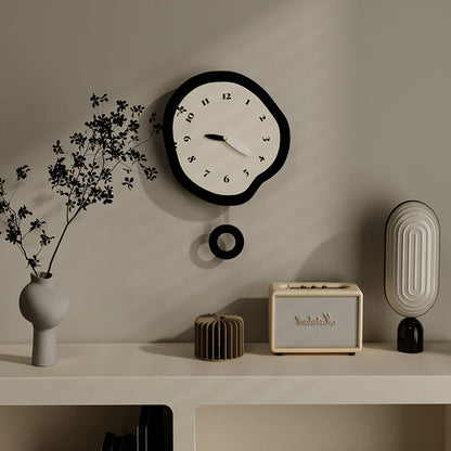 Wavy Shape Silent Pendulum Wall Clock — 12" Modern Acrylic