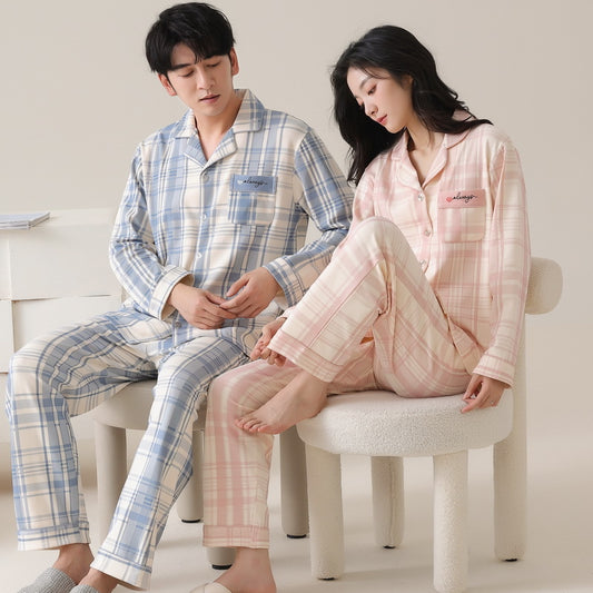 Matching Cotton Sleepover PJs Set for Couples