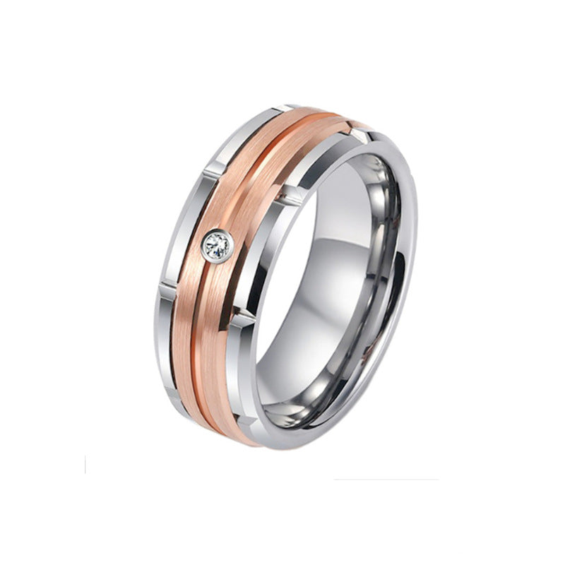 Custom Solitaire Mens Wedding Band