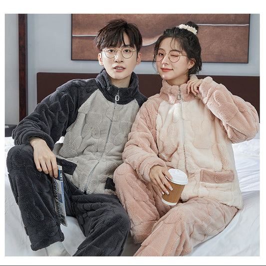 Matching Pajamas – Color-Block Fleece Zip-Up, Ultra-Soft Warmth