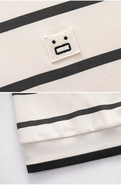 Matching Couple Pajamas Set – 100% Cotton Minimalist Striped Loungewear