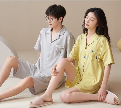 Summer Sleepwear Soft PJs for Couples 100% Cotton