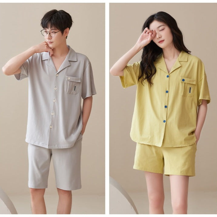 Summer Sleepwear Soft PJs for Couples 100% Cotton