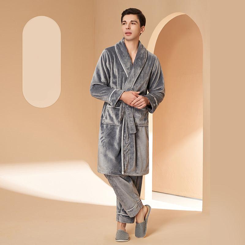 100% Flannel 4 Piece Long Robe Set for Couples