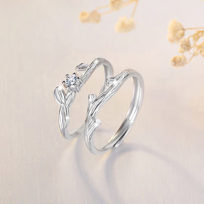 Engraved Male Female Matching Marriage Rings Set