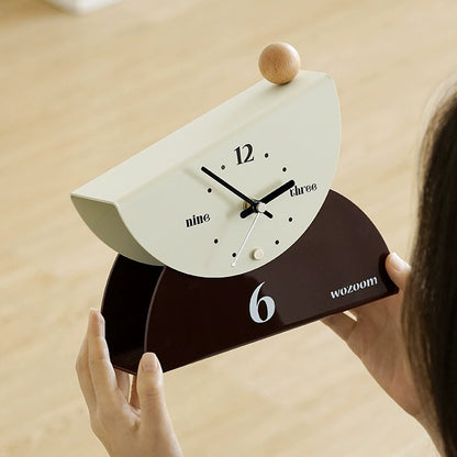 Modern Half-Moon Silent Desk Clock