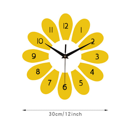 Silent Wall Clock – Nordic Sunflower, 30 cm
