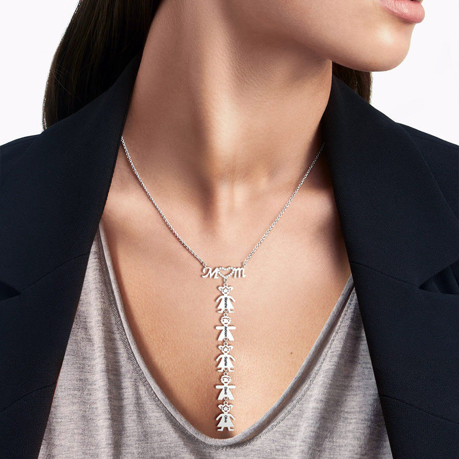 Personalized Family Name Necklace for Mom