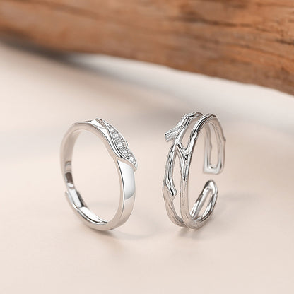 Matching Branch Romantic Rings Set for Couples