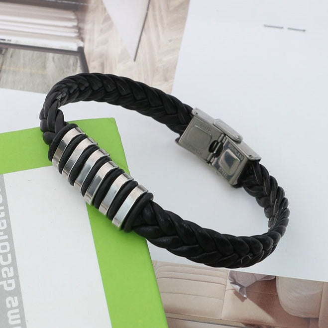 Matching Leather Braided Bracelets for Couples