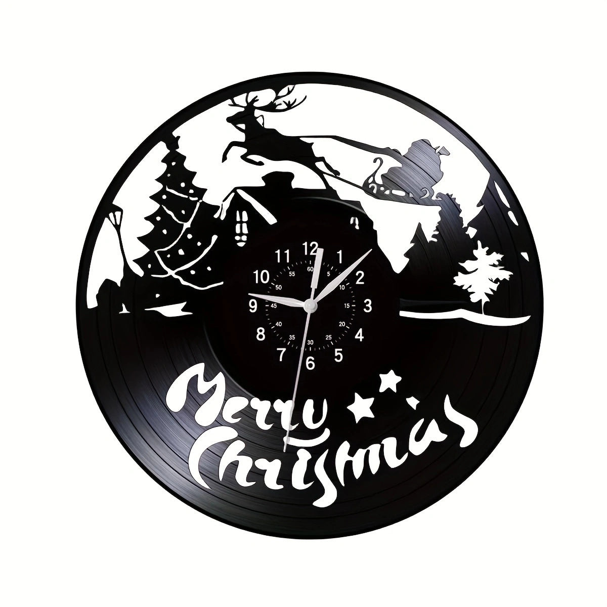 Christmas Theme Silent Wall Décor Clock – Festive Vintage Design