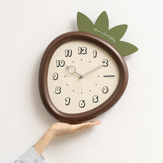 Strawberry Kids Silent Wall Clock – Cute Non-Ticking