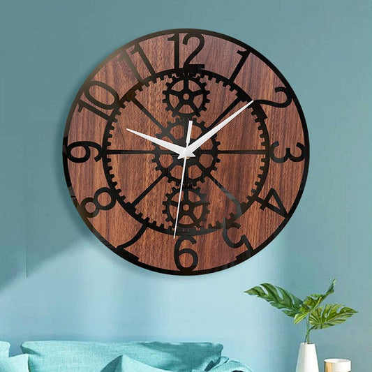 Steampunk Gears Silent Wall Clock – Industrial Chic Design