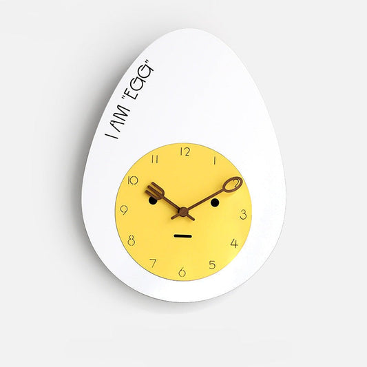 Egg-Shaped Silent Wall Clock – Playful Kitchen Design