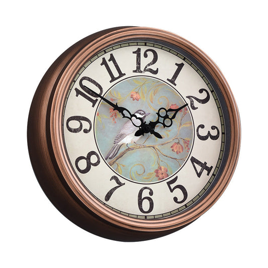 Rustic Tapestry of Time – Antique-Style Nordic Silent Wall Clock (13")