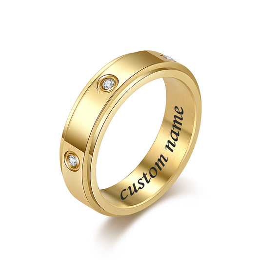 Engraved Fidget Spinner Promise Ring for Guys