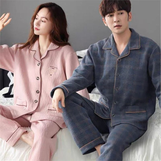 Matching Pair Winter Pajamas Set 100% Cotton