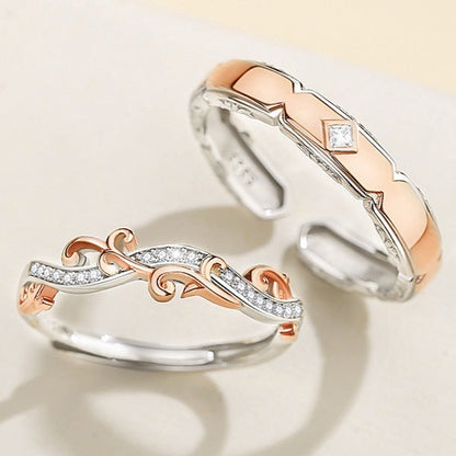 Beatiful Matching Rings Set for Two - Solid Sterling Silver