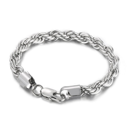 Name Initials Mens Chain Bracelet 22cm Stainless Steel