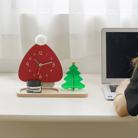 Nordic Christmas Silent Pedestal Clock