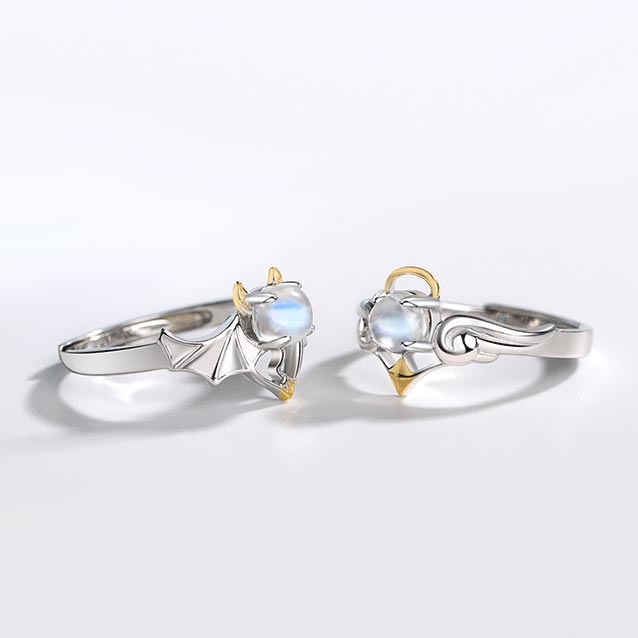 Melty heart angel and devil outlet rings