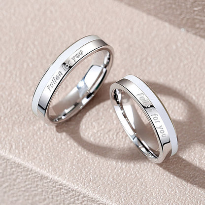 Personalized Sterling Silver Promise Rings Set for 2
