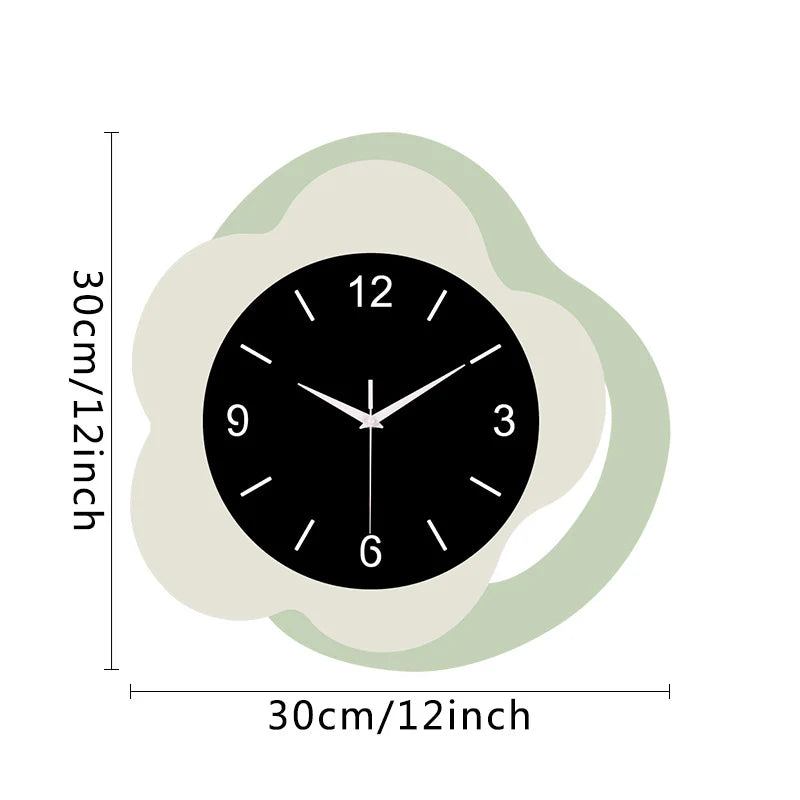 Cute Flower Silent Wall Décor Clock — Kids’ Room & Kitchen (30×30 cm)