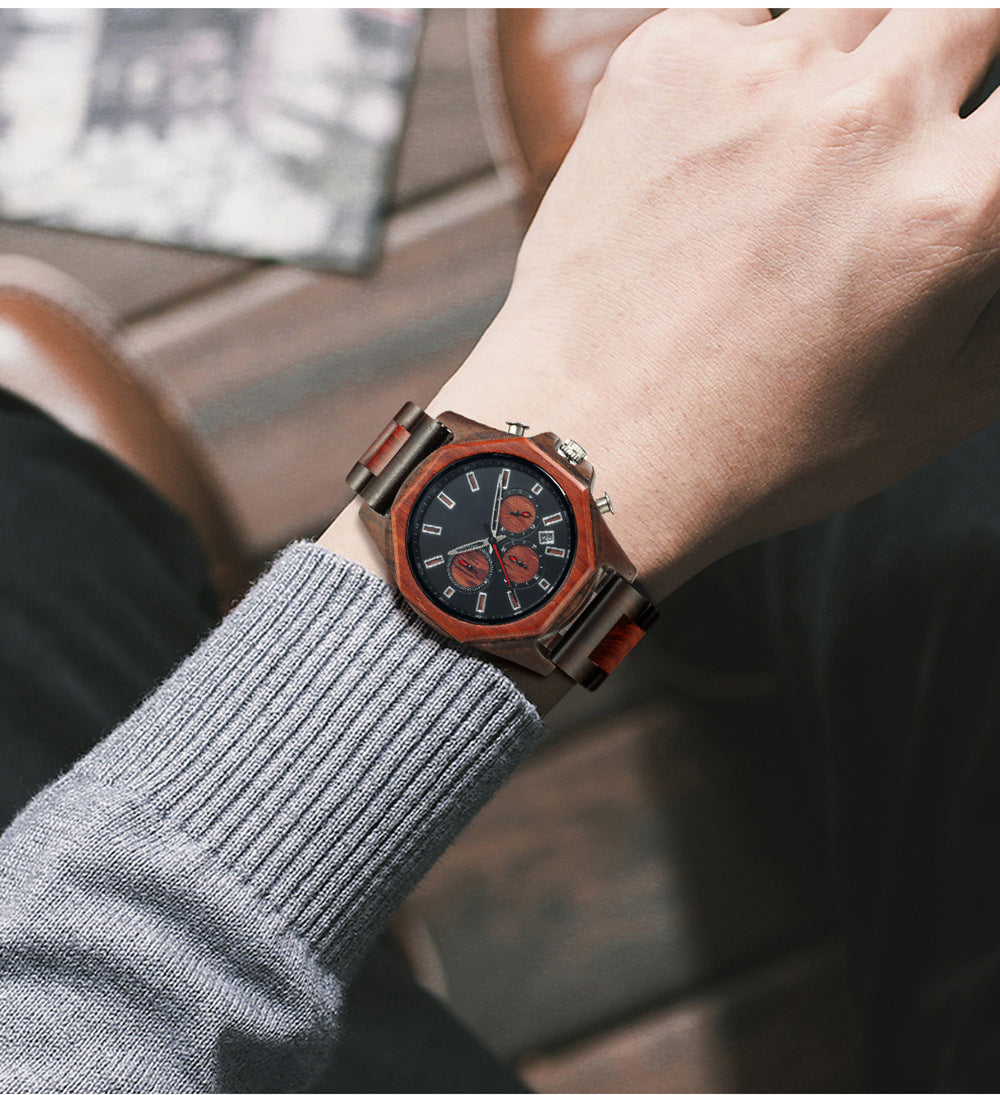 Wooden Quartz Mens Watch Gift