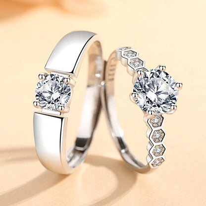1.5 Carat Diamond Engagement Rings Set for Couple
