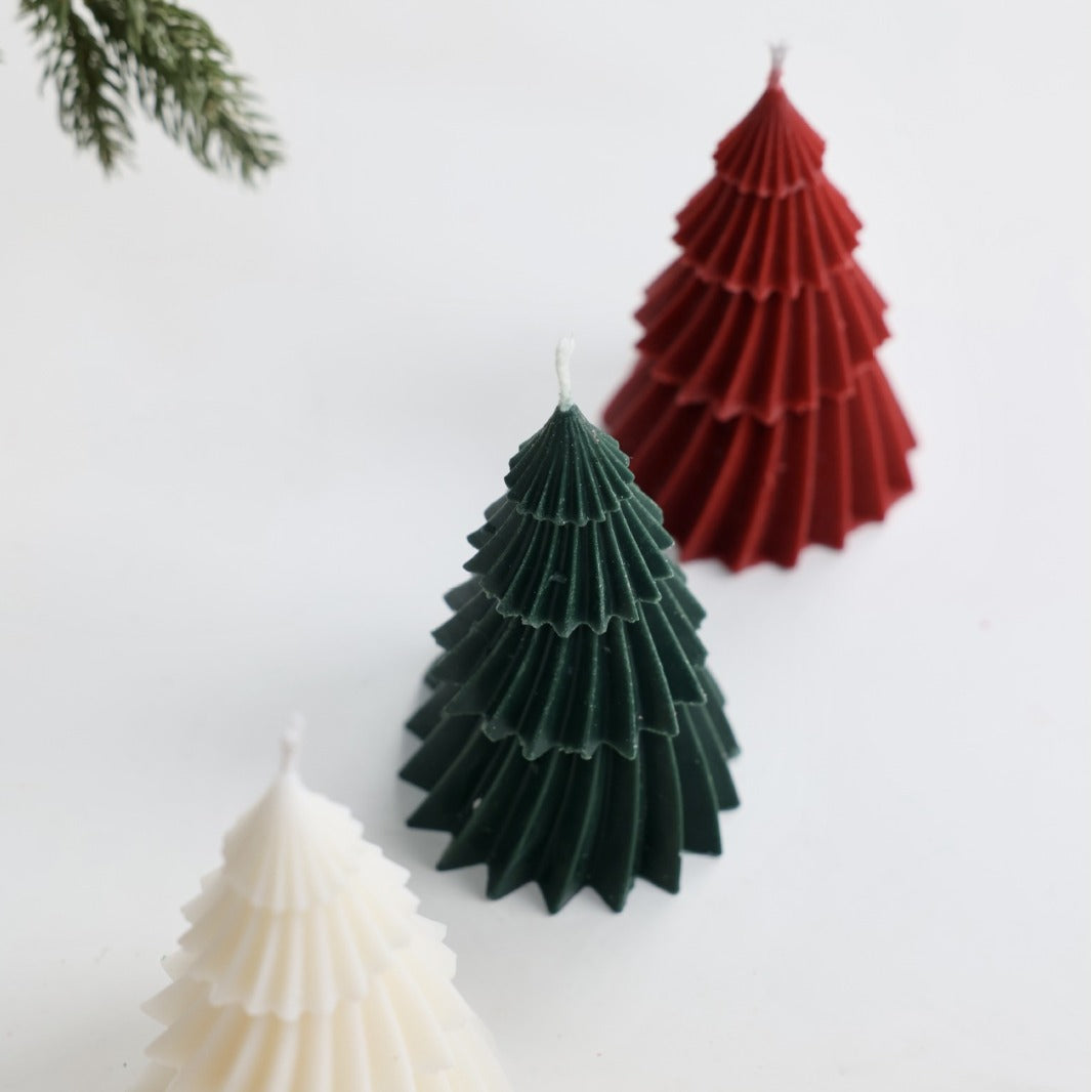 Real Wax Christmas Tree Scented Candles Set of 3