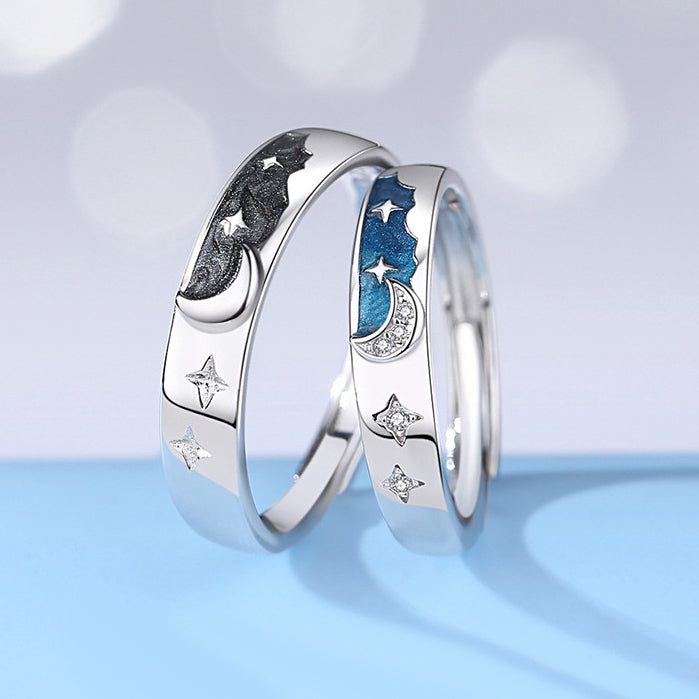 Matching Moon Wedding Bands for Him and Her