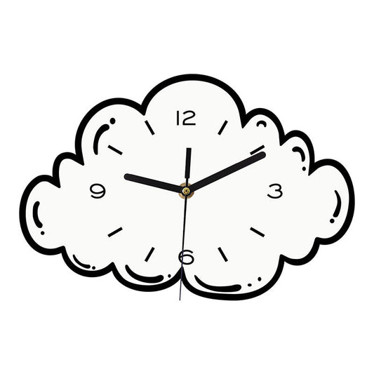 Cloud Shaped Silent Wall Clock – Whimsical Acrylic Design