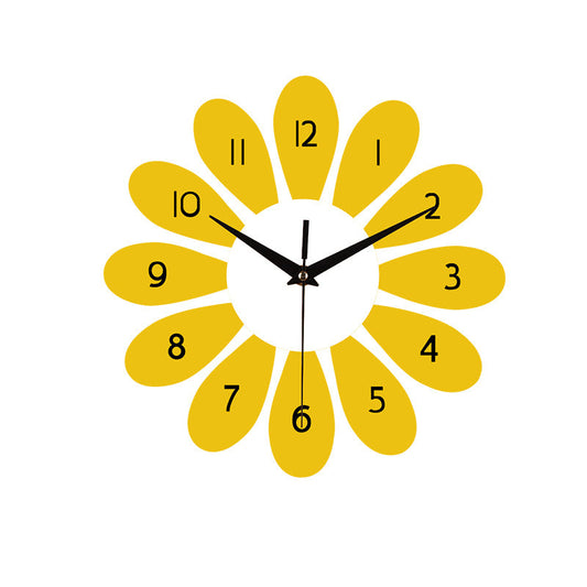 Silent Wall Clock – Nordic Sunflower, 30 cm
