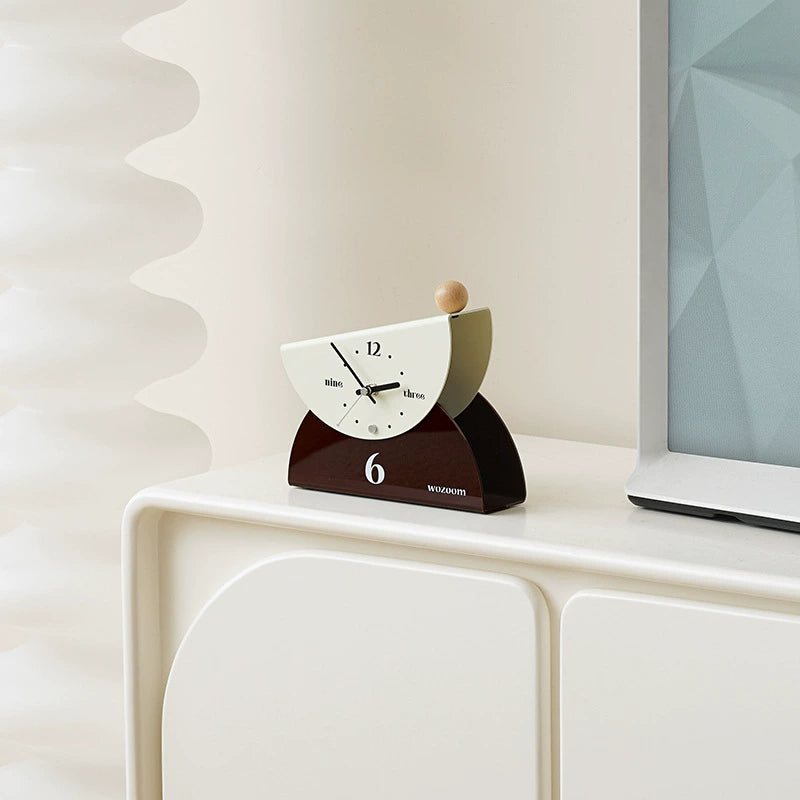 Modern Half-Moon Silent Desk Clock