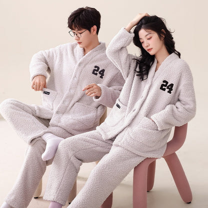 Boyfriend and Girlfriend Matching Flannel PJs Set