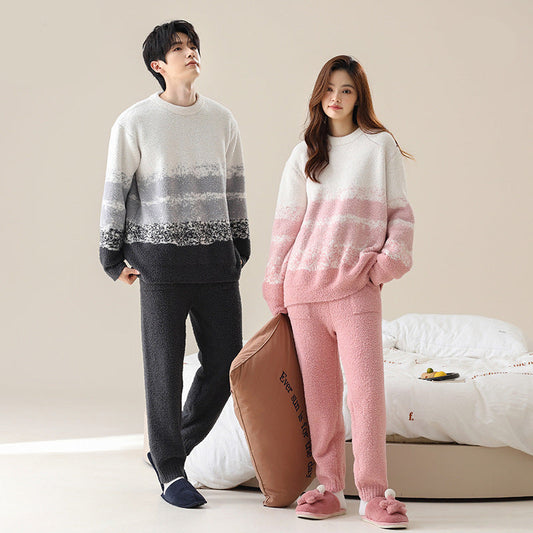 4-Piece Warm Pajamas/Loungewear for Couples