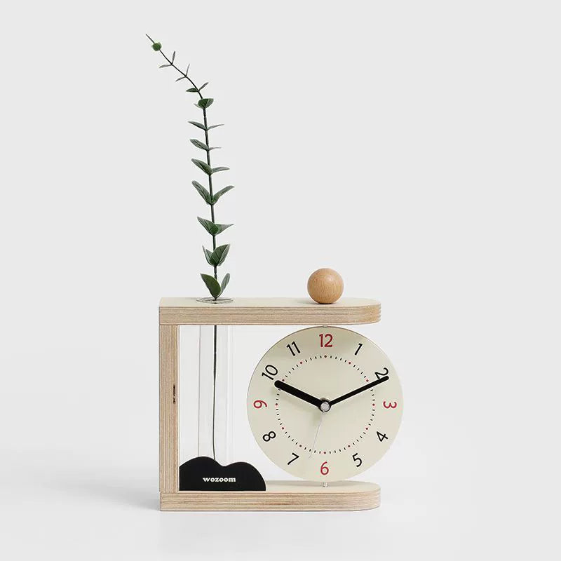 Nordic 3-in-1 Solid Wood Silent Table Clock